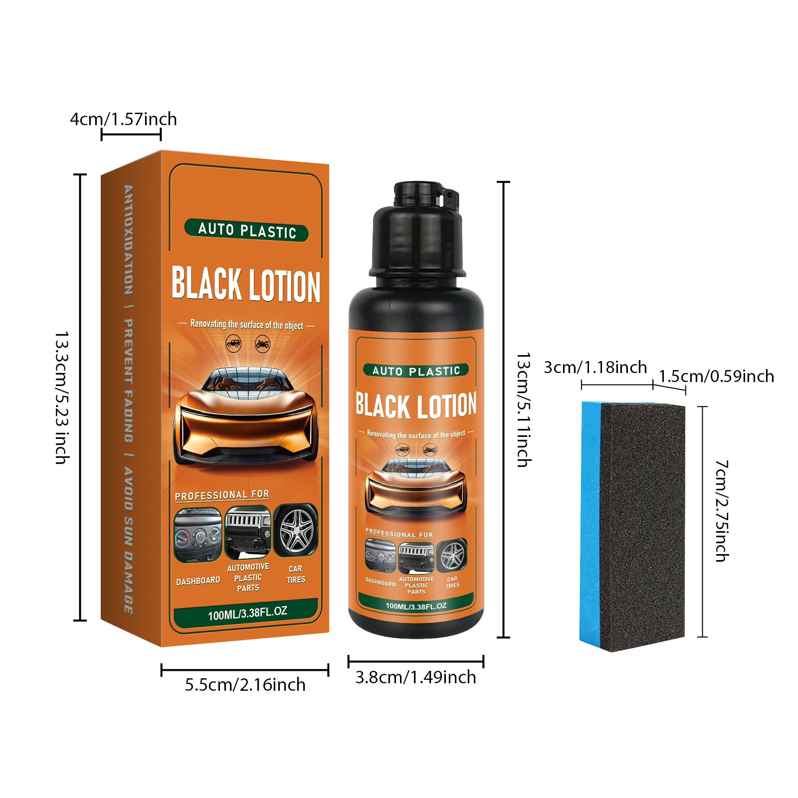 Car Plastic Refurbishment Agent, Interior Whitening Remover, Blackening and Brightening Agent, Anti-Aging Daily Care and Maintenance Cleaner