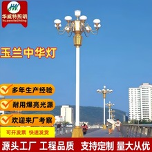 中华灯户外广场景观灯市政道路8米10米高杆八叉九火LED玉兰灯厂家