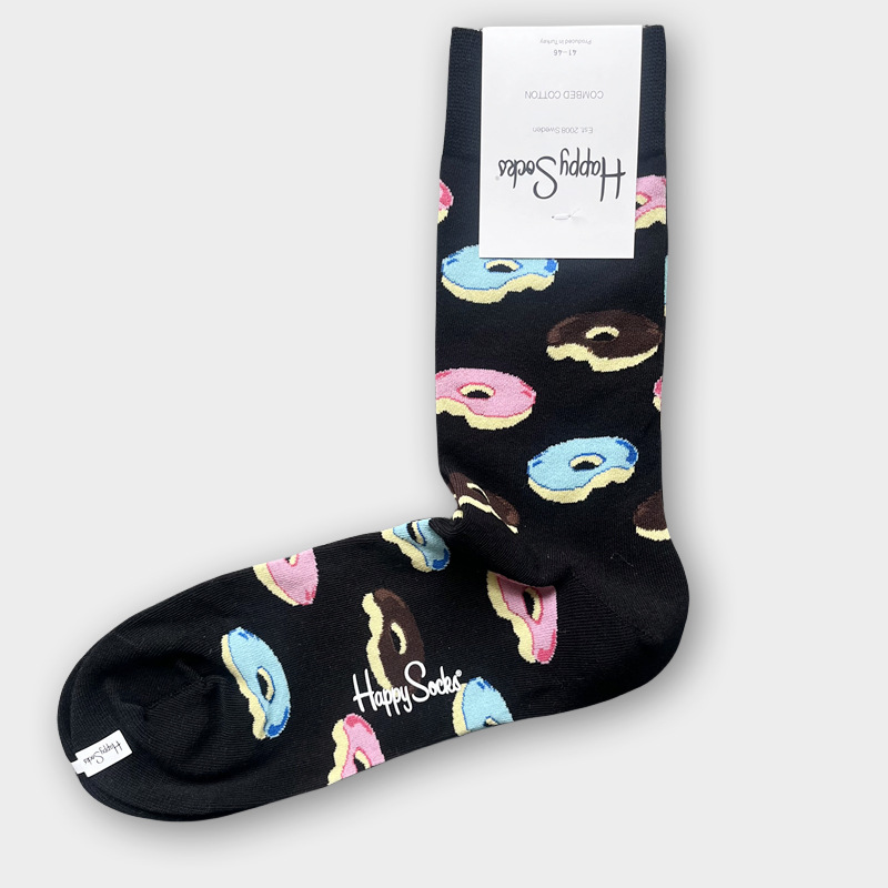 ハッピーソックス メンズソックス ミドル丈 コーマ綿 吸汗消臭 通気性 スウェーデン製 おしゃれ カラフル 薄手