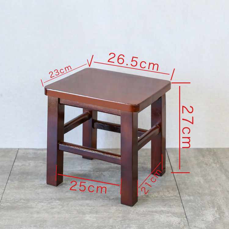 Small Square Stool, Household Coffee Table Stool, Fishing Stool, Shoe Changing Stool, Laundry Stool, Solid Wood Low Stool, Rubber Wood Stool for Adults and Children