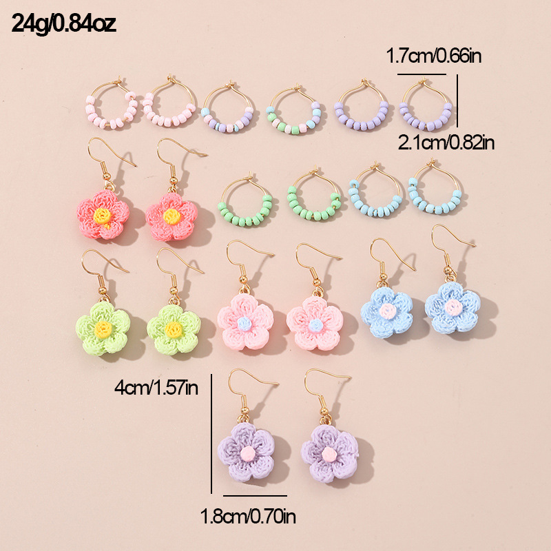 1 Set Simple Style Flower Plating Plastic Drop Earrings display picture 1