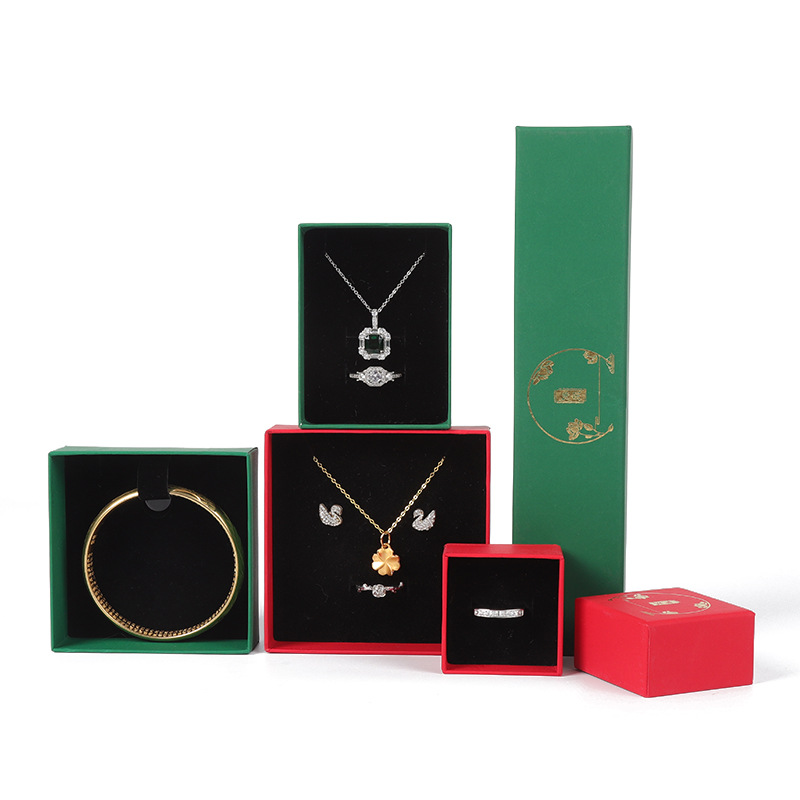 Herencia Tiandi cubierta caja de joyas anillo de papel collar caja de auriculares jade retro pulsera de esmeralda caja de pulseras