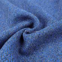 进口细腻 蓝色人字纹纯羊毛薄款毛呢毛料面料春秋西装裤服装布料