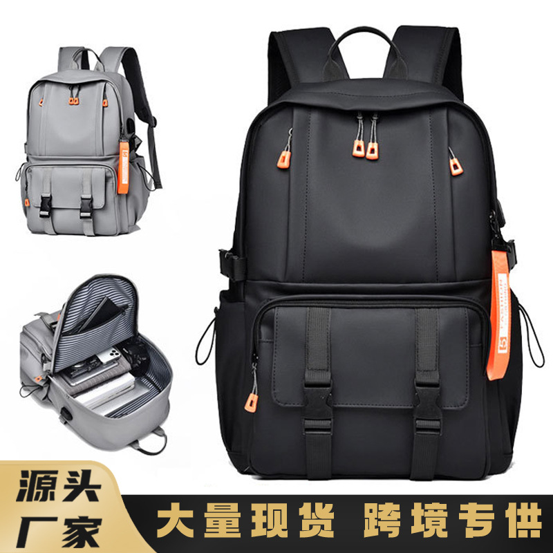 Mochila de nuevo estilo 2025 para hombres y mujeres, mochila escolar deportiva de ocio al aire libre, mochila de viaje de gran capacidad con película de cuero, mochila ligera