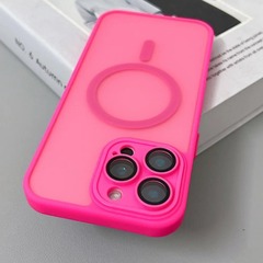 iPhone17対応 マグネット式スマホケース Apple 16 肌触りマット 15ProMax 半透明 レンズフィルム付き
