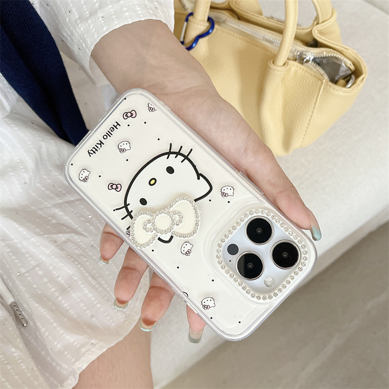 漫画フラッシュダイヤモンドリボン KT 猫 iPhone14/13 11 Apple 16/15 PROMAX 携帯電話ケース 12 セットに適しています|undefined