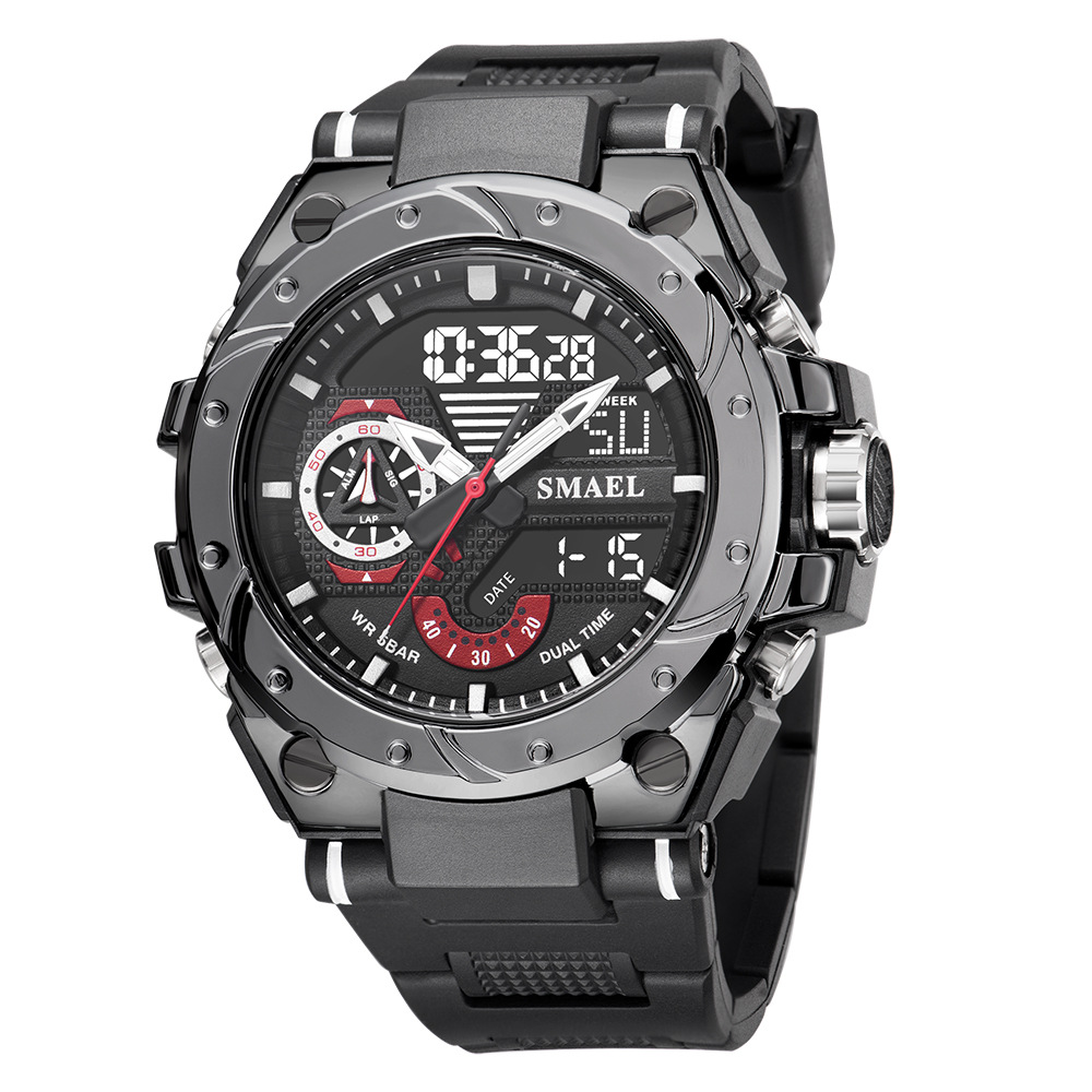 Reloj digital SMAEL 8060 para hombre, deportivo, multifuncional, de aleación, con esfera grande.