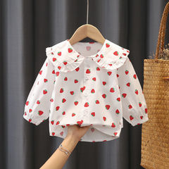 Baby Girl's Long-Sleeve Shirt 0-1-2-3-4 Years Old Spring Outfit Girl Infant Clothes Spring and Summer Base Layer Cotton T-shirt