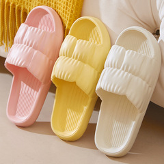 Indoor Home Slippers for Women to Wear Outside, Summer Non-Slip Couple Personality Thick-Heeled Shower Casual Korean Style Slippers for Men