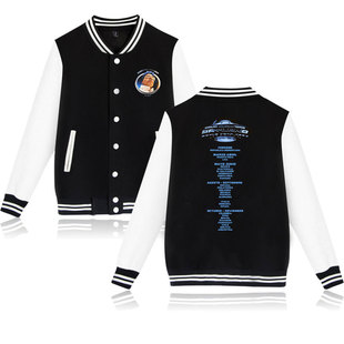 Cross-Border New Product Rauw Alejandro Singer Button Casual Baseball Uniform Sweatshirt Heat Transfer Men's Clothing One Piece Wholesale