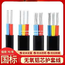 国标2芯3电缆线铝芯家用户外电线 4 6 10 16 平方架空铝线护套线.