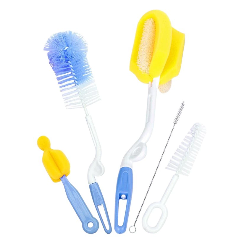 Набор из 5 щеток для бутылок с длинной ручкой, щетка для соломинок и сосок, щетка для чистки бутылок, губка для чистки фруктовых бутылок, инструмент для чистки бутылок.