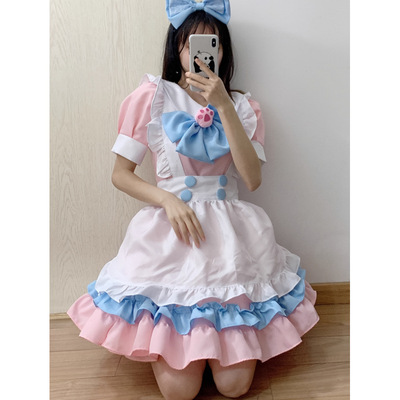X 10966 Lolita Maid Dress 日系绑带女仆服装跨境外贸代发速