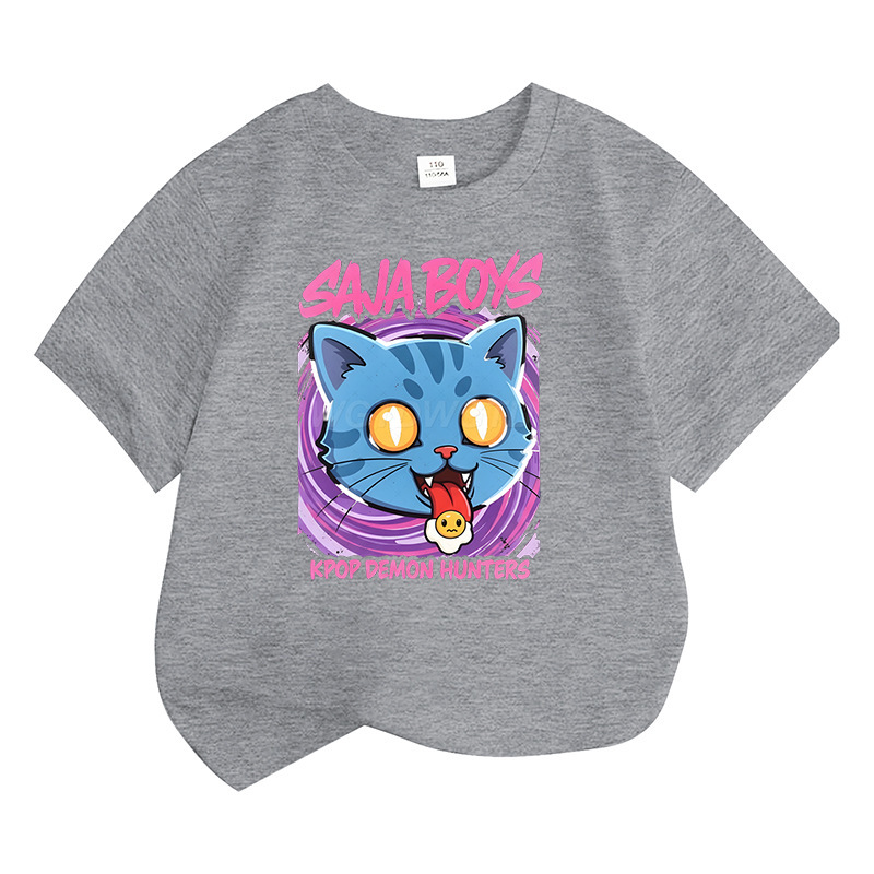 狩猟魔女グループ KPop 漫画周辺パーソナライズプリント子供半袖クロスボーダー夏ルーズラウンドネック Tシャツ|undefined