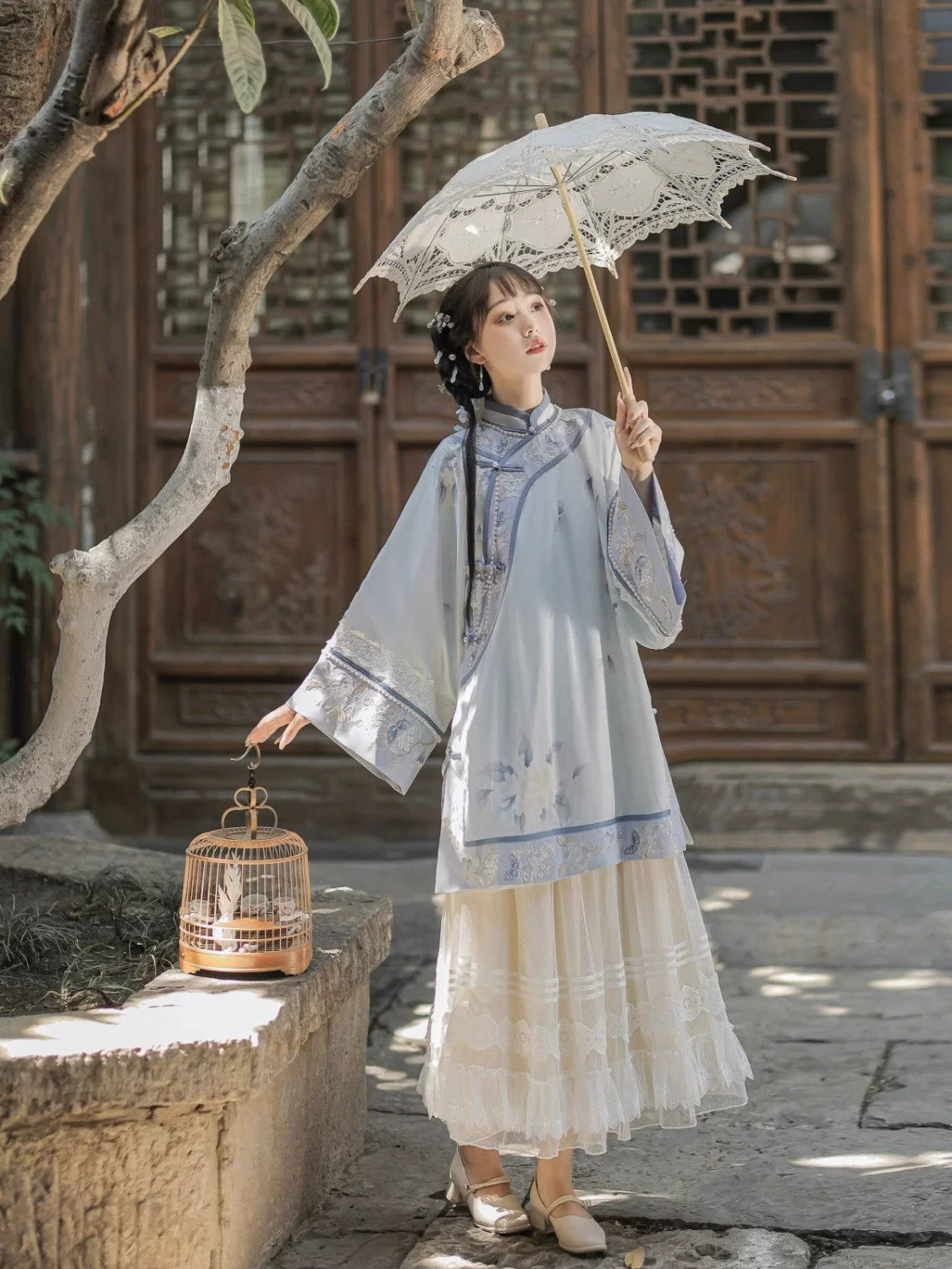 Оригинальный новый китайский стиль Qionghua Fang улучшенный воротник Hanfu