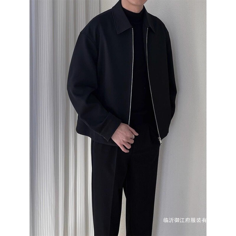 Autumn and Winter Oversized Casual Lapel Jacket for Men, Loose Fit, New Trendy Versatile Thick Short Coat, Not Black Autumn and Winter Oversized Casual Lapel Jacket for Men, Loose Fit, New Trendy Versatile Thick Short Coat, Not Black