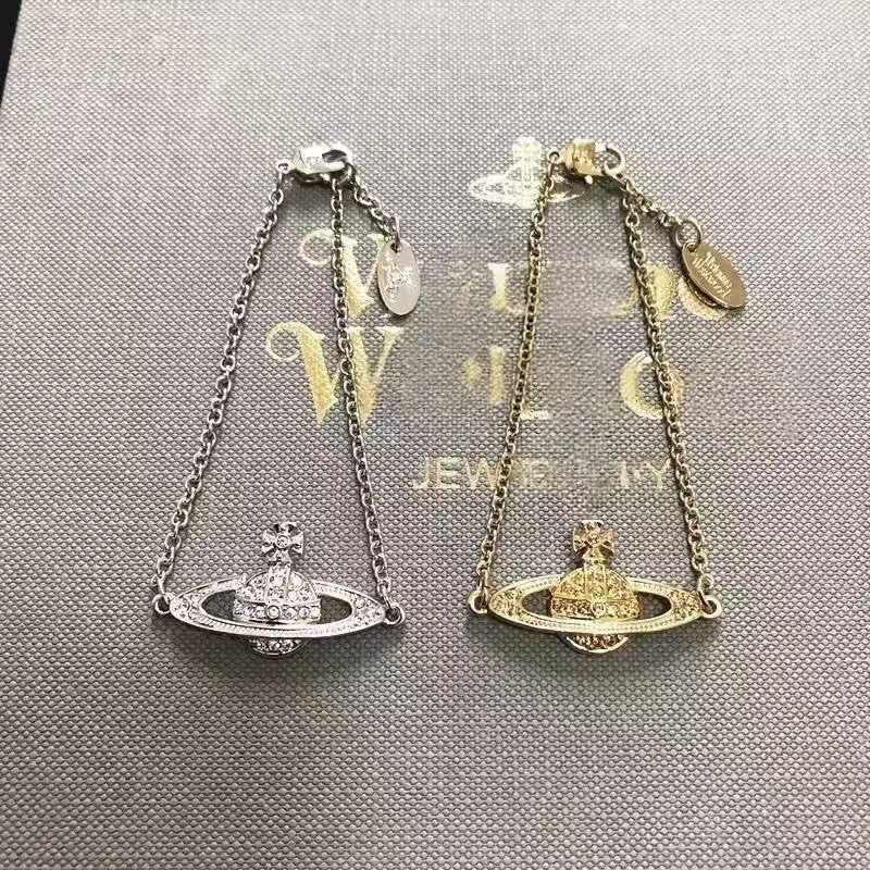 Empress High Edition Classic Full Diamond Saturn Bracelet Light Luxury Simple Niche Design Sense Elegant High-End Trend