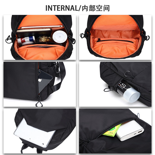 National trend mini small backpack men's trendy brand lightweight student schoolbag outdoor sports travel small backpack men's bag women