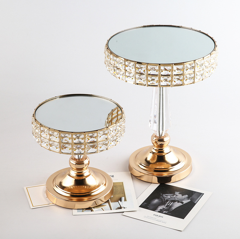 跨境欧式水晶蛋糕架婚庆甜品台面包店装饰展示架生日派对蛋糕托盘