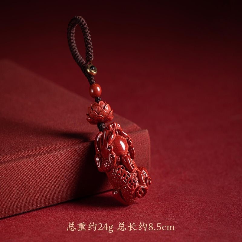 天然原矿三钱貔貅钥匙扣晶体紫金帝王红砂本命年挂饰挂件厂家直销|undefined