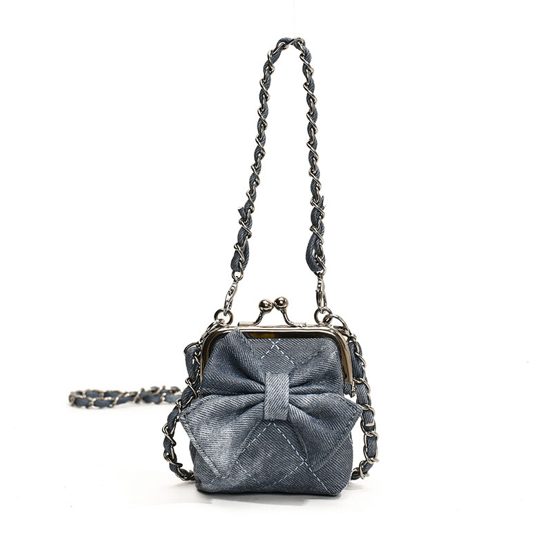 Bolsos de hombro de princesa de estilo estilo diamante sólido arco bolso de hombro para niños nueva cadena bolso de abrazadera para niños