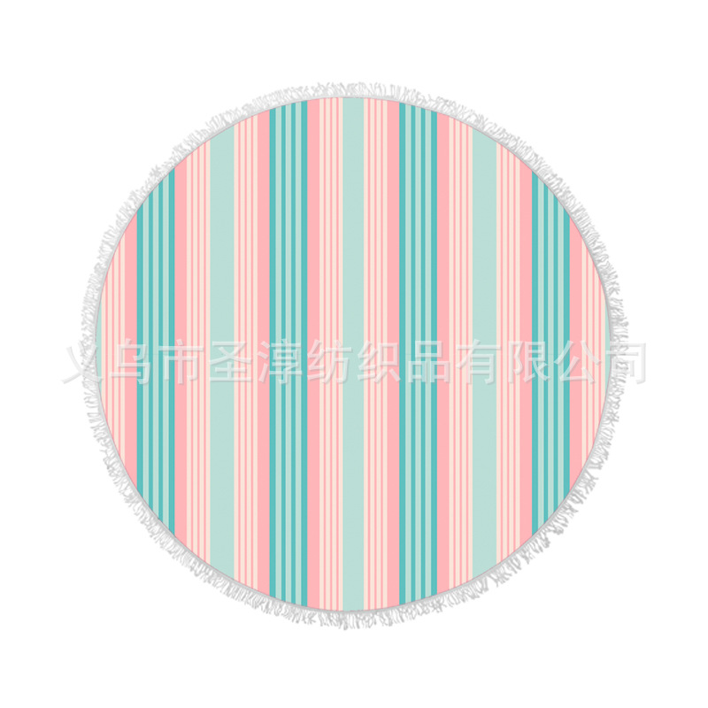 Toalla de playa de fibra redonda Toalla de baño imprimible logotipo patrón playa fitness Toalla de playa deshilachada