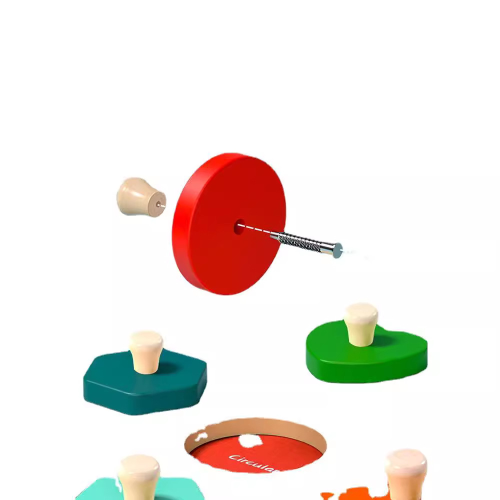 Montessori educación temprana tablero de mano rompecabezas bloques de construcción bebé niños forma a juego panel 1-2 años de edad bebé juguetes educativos