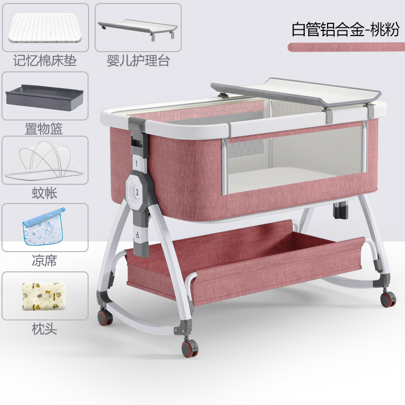 Venta al por mayor cuna recién nacido cama costura cama grande bebé cama para niños cama bb cuna cama multifuncional móvil plegable