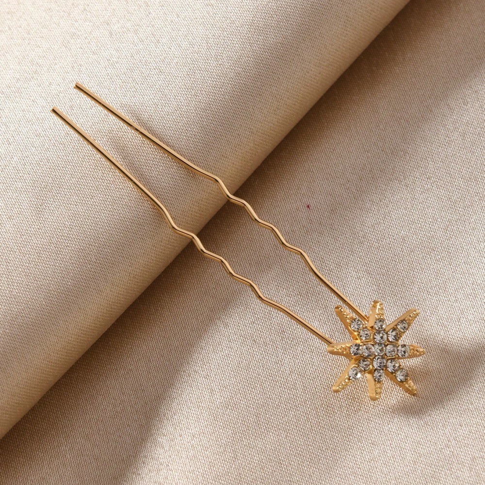 Nuevo conjunto creativo de todo fósforo combinación de accesorios para el cabello, luna geométrica simple, estrella, horquilla de diamantes, accesorios para la cabeza de novia femenina