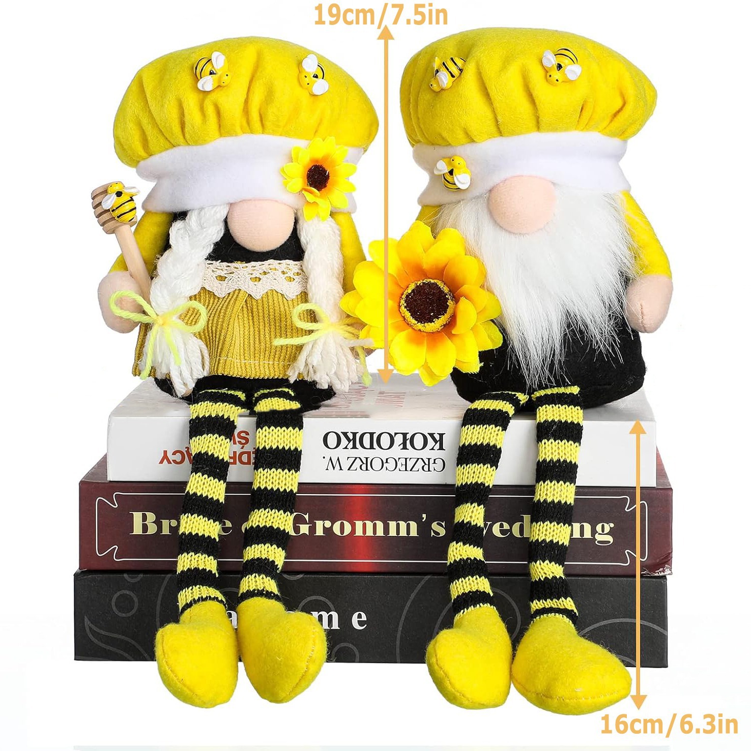 Amazon nueva abeja día decoración regalo abeja pierna larga muñeca sin rostro decoración Festival de la abeja