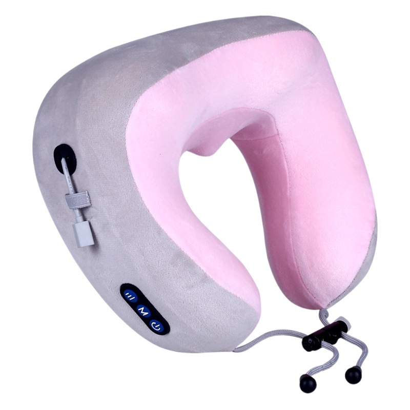 [Fabricante de un metro] Carga eléctrica USB calefacción protector de cuello espuma de memoria masajeador cervical almohada de masaje en forma de U image 1