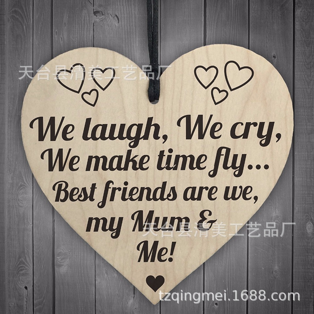 100mm love madera pieza colgante 1 paquete