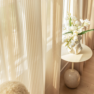 Japanese-style vertical blinds transparent opaque gauze curtain living room bedroom window small fresh dream curtain finished wholesale
