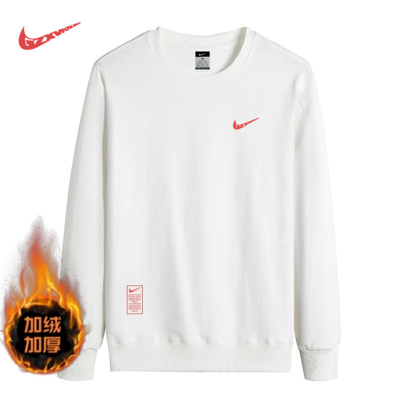 American-Style Sweatshirt for Men, New Autumn and Winter Model, Fleece-Lined and Thickened, Crew Neck Long-Sleeve T-Shirt, Hong Kong Style Trendy Brand Base Shirt for Outerwear American-Style Sweatshirt for Men, New Autumn and Winter Model, Fleece-Lined and Thickened, Crew Neck Long-Sleeve T-Shirt, Hong Kong Style Trendy Brand Base Shirt for Outerwear