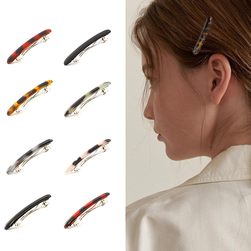 Cross-Border Hot-Selling Leopard Print Spring Clip Fashion Retro Hairpin Women's Bangs Clip New Versatile Horizontal Clip Side Clip Duckbill