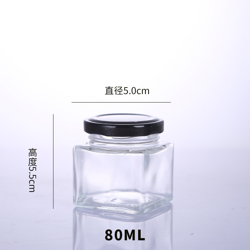 メーカー卸売り角形蜂蜜ガラス瓶密封缶味噌汁瓶200ml梨膏瓶1斤300g入膏滋瓶|undefined