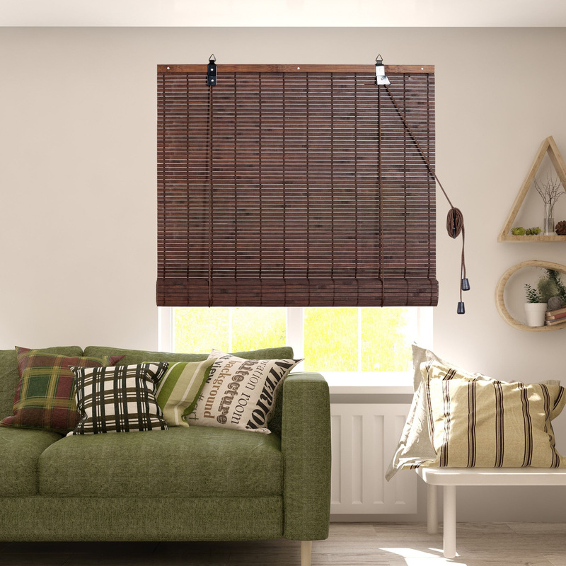 Simple and Elegant Bamboo Curtains, Bamboo Roller Blinds, Filter Light, Block Light and Heat, Provide Ventilation, Suitable for the Living Room