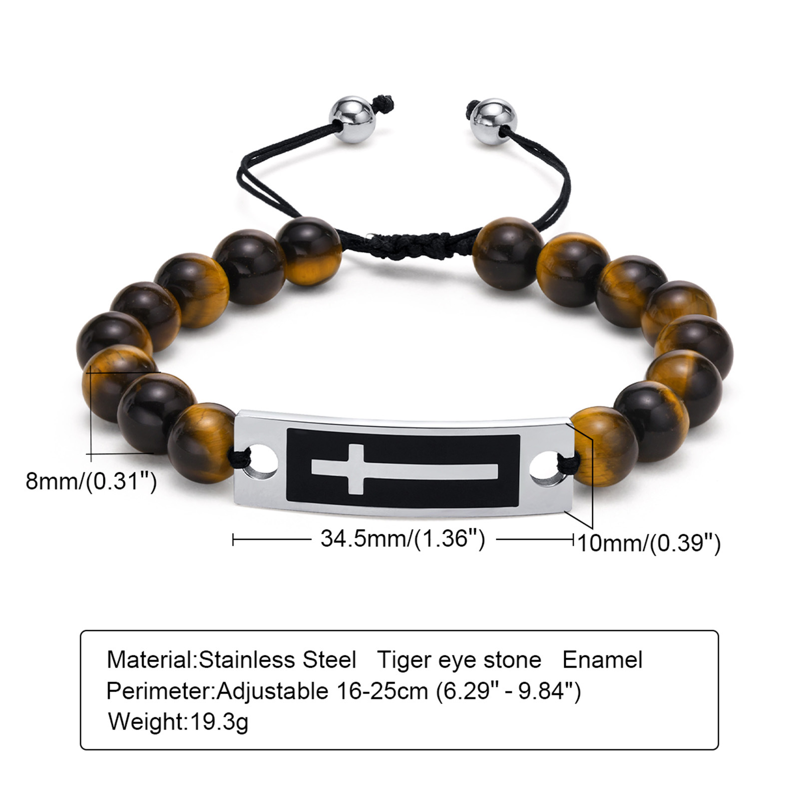 Fashion Cross Agate Braid Bracelets 1 Piece