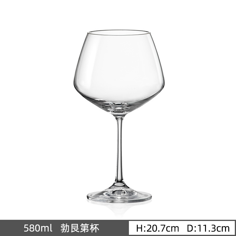 Taza de cristal de importación checa, taza de vino de alta calidad, taza de vino de alta calidad, taza de vino de borgoña al por mayor