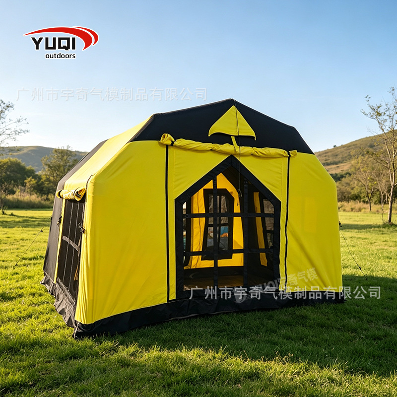 10 square meter outdoor camping quick-open inflatable tent, portable Oxford cloth inflatable tent for travel and family camping