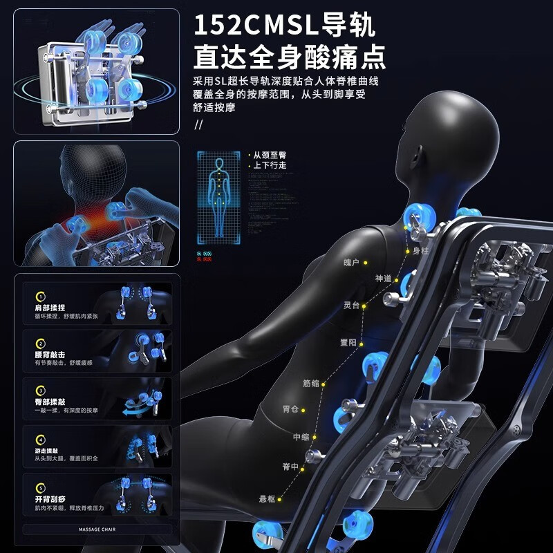 マッサージチェア家庭用slダブルレール宇宙室豪華電動全身全自動スマート多機能ソファプレゼント|undefined