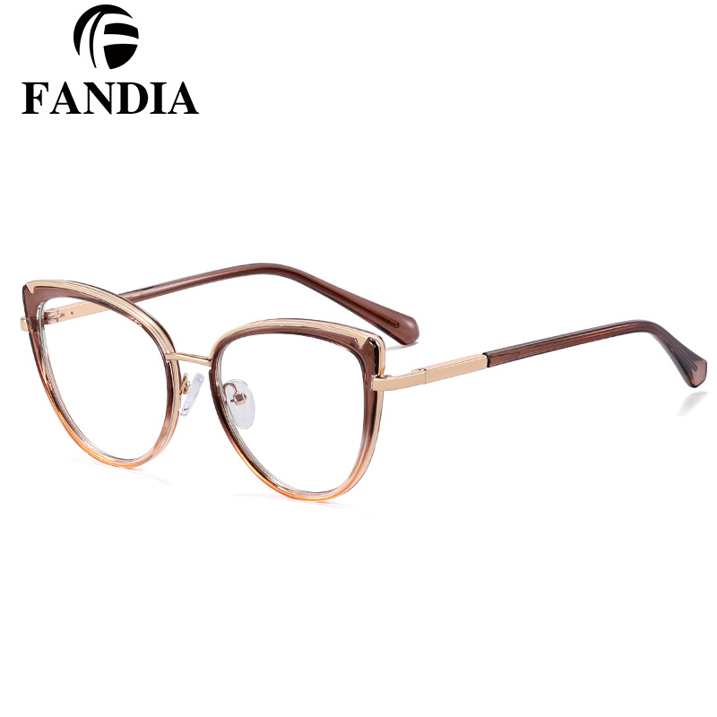 82186 Europa y los Estados Unidos de moda gradiente anti-luz azul protector de ojos gafas de mujer marco de gafas miopía con grado de fábrica en stock