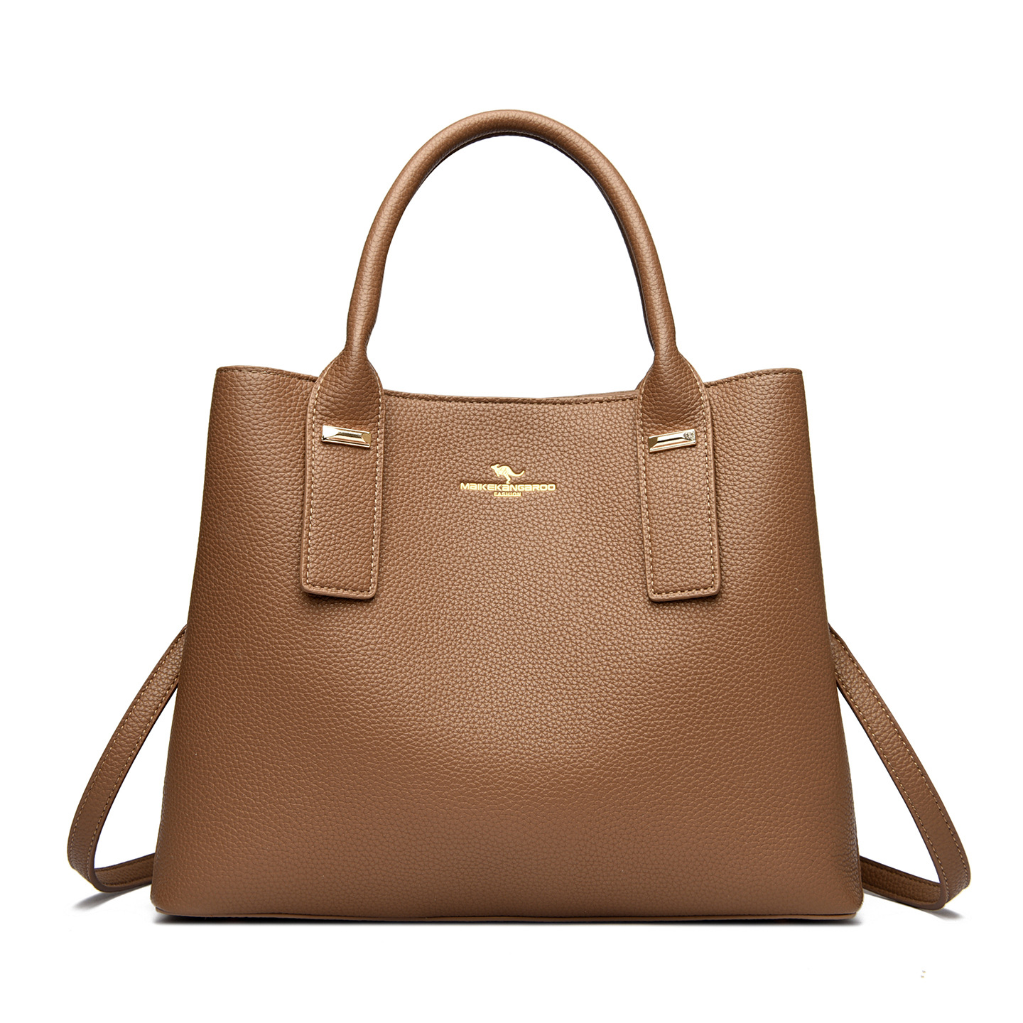 Women's Elegant Soft PU Leather Handbag Versatile Shoulder Crossbody Bag Large Capacity Daily Use Tote With Zipper Closure_voghion.com