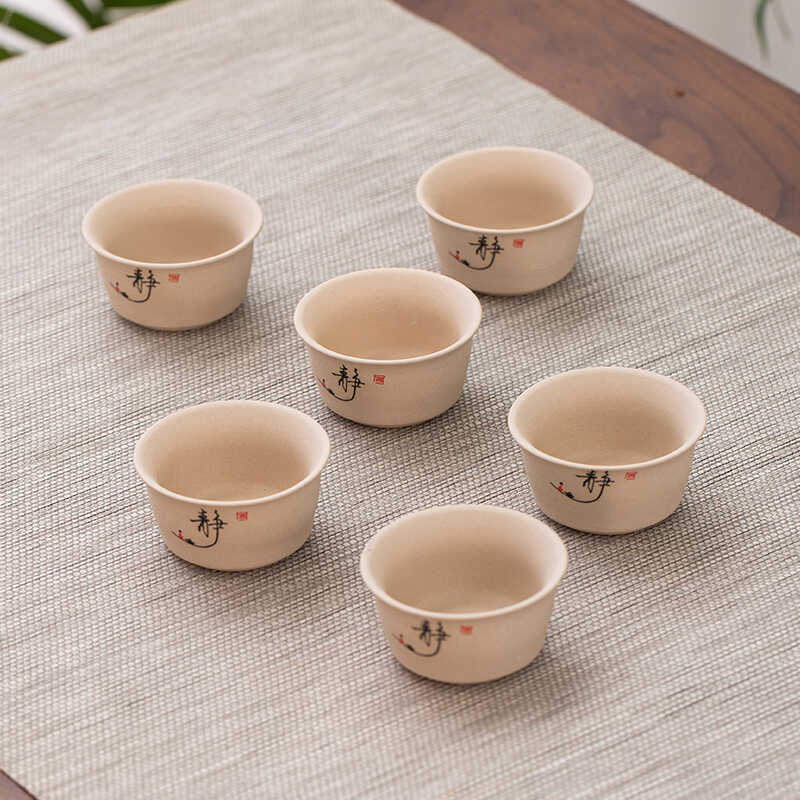 Ceramic tea cup, glass tea set, 6 pieces