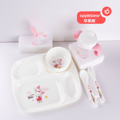 Apple Bear Creative Cartoon PP children tableware Set 6 Baby food Panwan Maternity