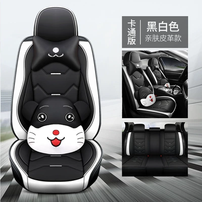 Seat cushion, seat cover: All Seasons, Five-Seater, Fully Enclosed - black-and-white-cartoon-version