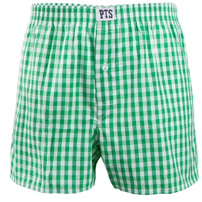 Men's Green Checkered Boxer Briefs with Printed Design, Woven Cotton Underwear, Loose-Fit Boxer Briefs, Minimum Order of 200 Pieces Men's Green Checkered Boxer Briefs with Printed Design, Woven Cotton Underwear, Loose-Fit Boxer Briefs, Minimum Order of 200 Pieces