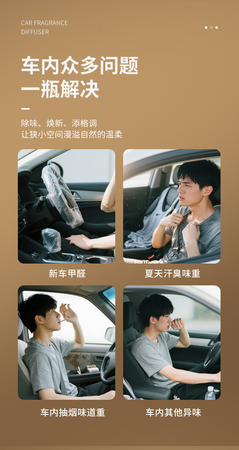 New Chinese-Style Car Fragrance Diffuser, Long-Lasting Fresh Scent, Air Purifier, Odor Remover, Home Perfume Ornament, Dual-Use for Home and Car