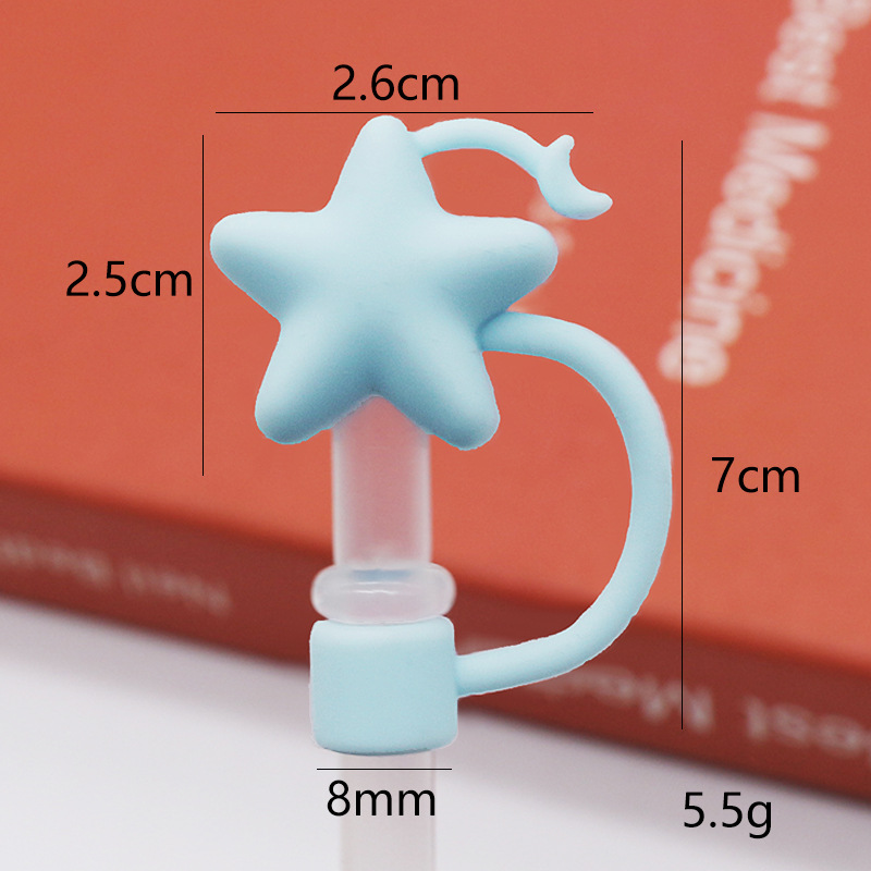 Nueva tapa de pajita de silicona 8-10mm linda muñeca de flores tapa a prueba de polvo se puede reciclar cubierta de pajita transfronteriza