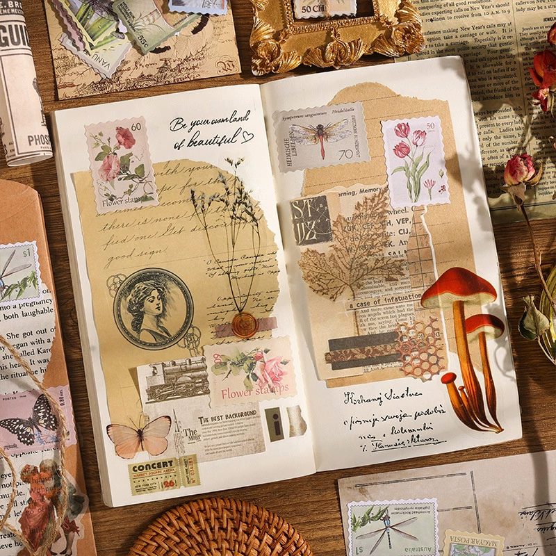 Retro stamps, sticker, stickers, DIY, scheduler